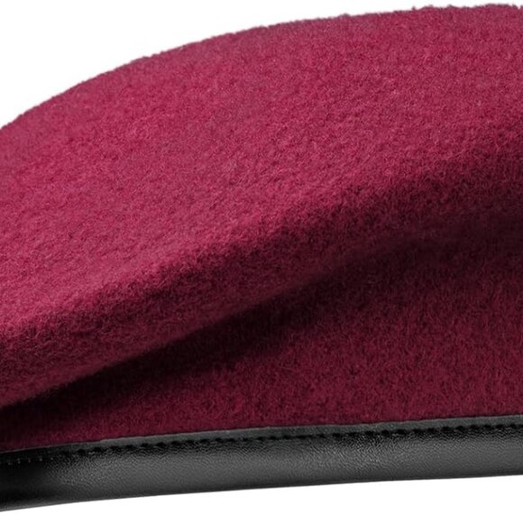 British Military Berets with Leather Sweatband, Adjustbale Army Wool Beret for M - Picture 1 of 9